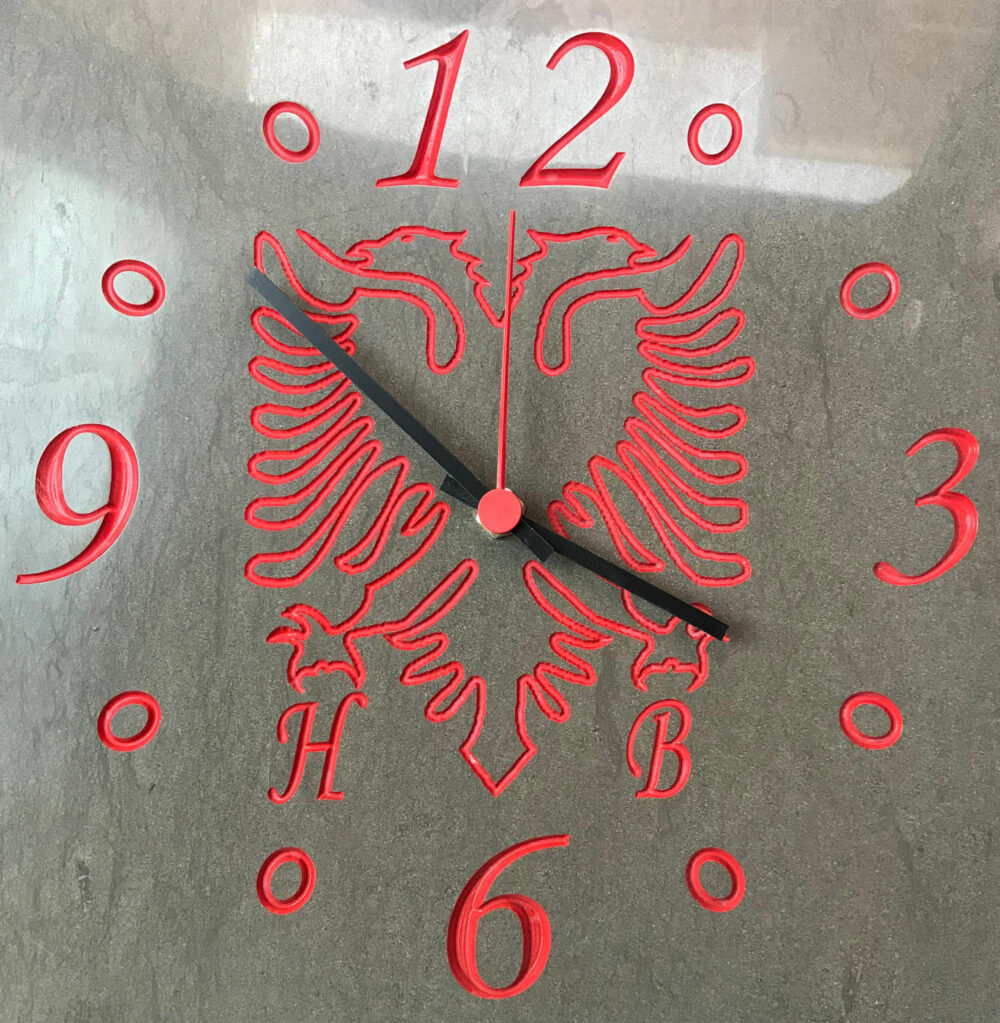 Orologio in pietra stemma nazione/regione  25 x 25 cm - immagine 3